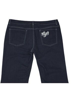 Harley-Davidson Womens 16 Petite Bootcut Black Jeans Cotton Blend Embroidered